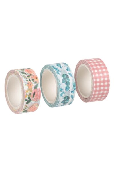 SHOPIENS Washi Tape Set, Multicolor, Peach Scent, 3 Pieces (5m x 1.5cm)