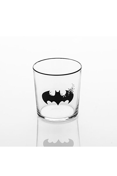 OEM Glass Cup with Batman Design, Black Rim, 380 ml