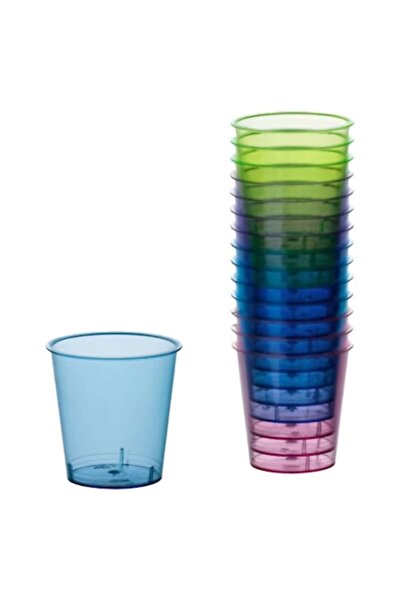 OEM Reusable Plastic Shot Glasses 4 Pale Colors 30ml - 16 pcs