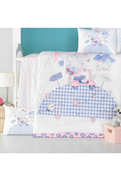 Victoria Home Set lenjerie 6 piese Bumbac Ranforce Trip 120x60 cm