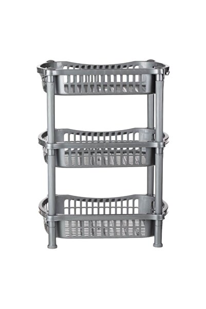 SHOPIENS Kitchen Shelf, 3-Tier Model, Gray, 41x31x54 cm, Plastic