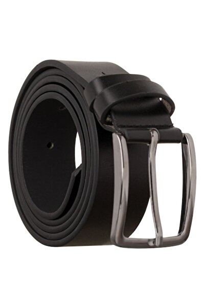 SHOPIENS Men's Belt, Black, Adjustable, Metal Buckle, Size 120x3.2cm, PU Material