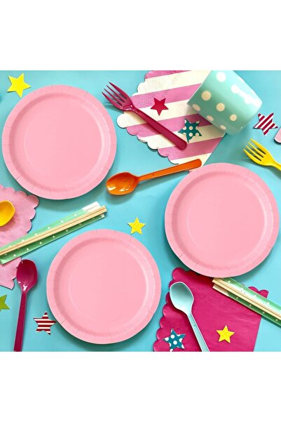 SHOPIENS Set farfurii de hârtie roz MYONNA, 23 cm, 10 piese