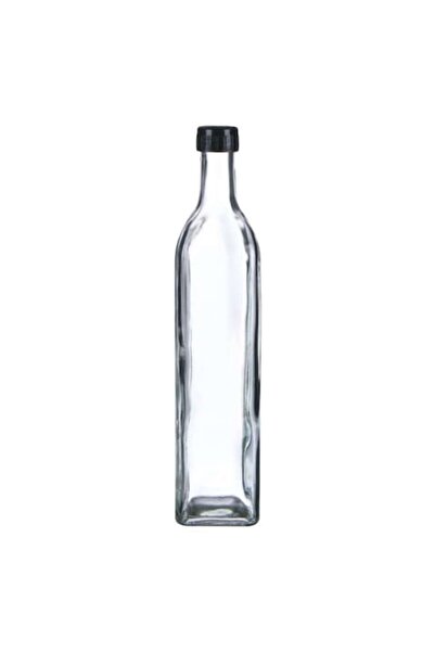 OEM Oil bottle, screw cap, black/transparent, 750 ml, 30 x 6.4 cm
