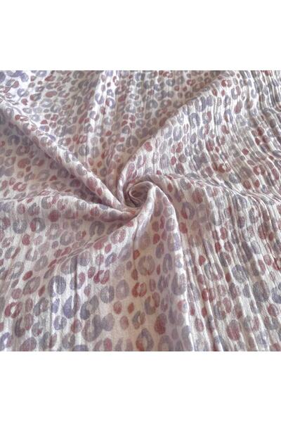 Kaf Kumaş Krinkıl Müslin | 2 Katlı Bürümcük Kumaş | Leopar