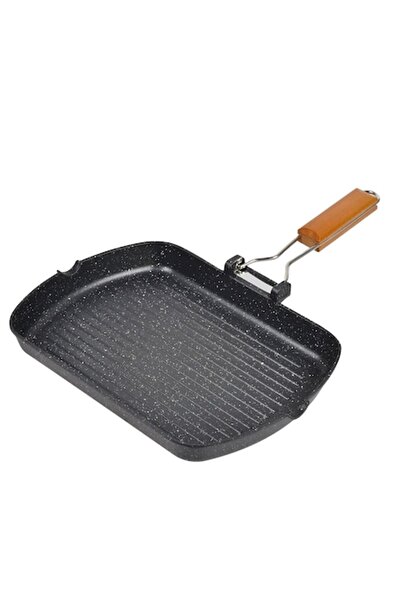 OEM Non-stick Grill Pan, Folding Handle, 33.5x45 cm, Aluminum, Black