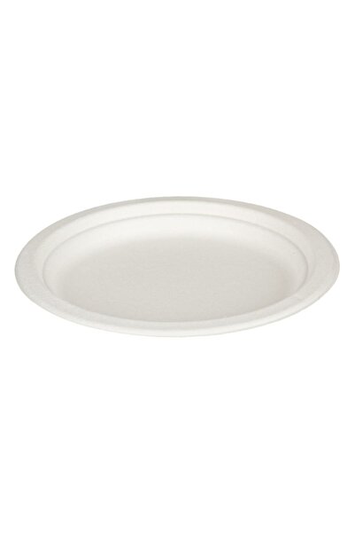 SHOPIENS Farfurii compostabile, 23 cm, set de 10, trestie de zahăr, albe - MYONNA