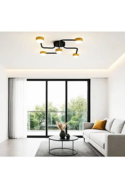 LED CONCEPT Lustra LED cu trei tipuri de lumina, neagra, patrata, 60W, 55x55x...