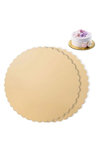 SHOPIENS Suport carton, set de 2, rotund, auriu, 30 cm