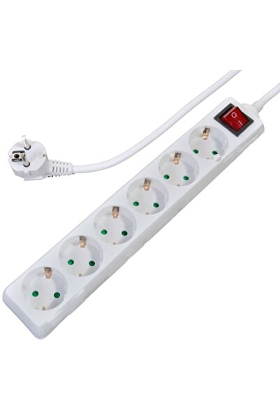 SHOPIENS Prelungitor Avec, 6 prize, cablu 1,5 m, 3500 W, siguranță pentru cop...