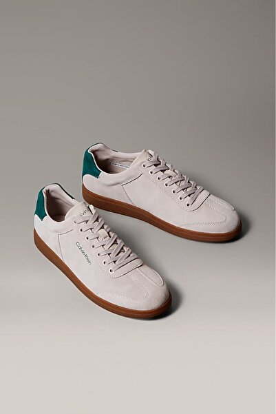 Calvin Klein Férfi Cupsole talpú velúr tornacipő - krémszínű