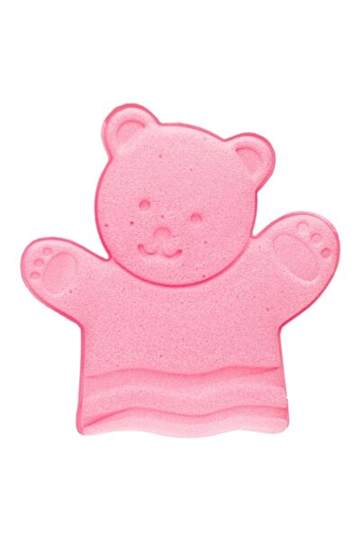 SHOPIENS Children's Bath Sponge, Teddy Bear Glove, Pink Color, Size 18x18 cm,...