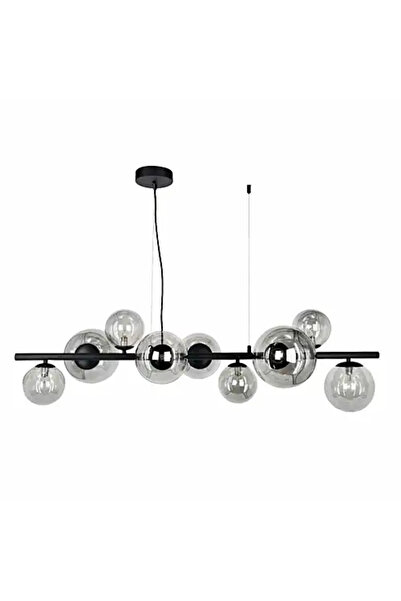 LED CONCEPT Pendant lamp with lampshades, black, linear, 100x25x100cm, bulb model 10xG9