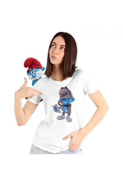 OEM Tricou Femei Strumfii Detectiv Sherlock