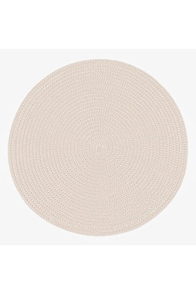 SHOPIENS Round Plate Placemat, 38 cm Diameter, Ecru - MYONNA