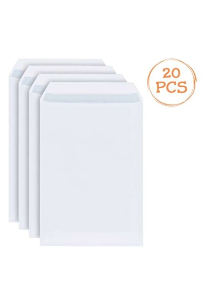 SHOPIENS Plicuri de corespondență model C08-P302 Set 20, albe 16,2x22,9cm GSM...