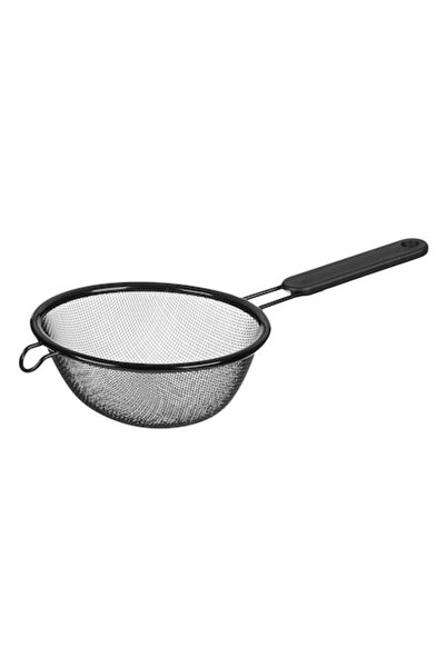 SHOPIENS Metal Strainer, 12 cm, Black Handle, Dishwasher Safe - MYONNA
