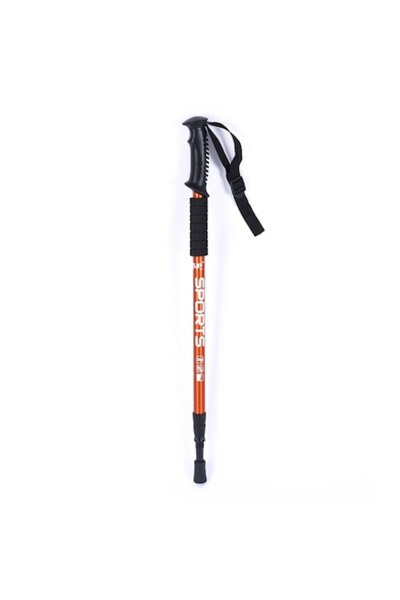 SHOPIENS Aluminum Hiking Pole, Extendable, Length 135cm, Black-Orange Color, MYONNA IT & E- COMMERCE