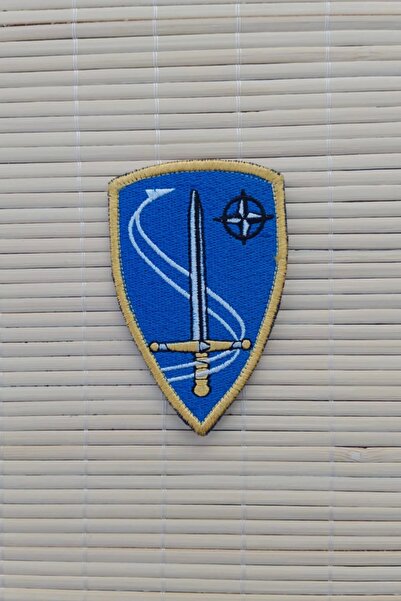 İZMİR ASKERİ MALZEME شارة مطرزة بتصميم خاص تحمل شعار الناتو والسيف