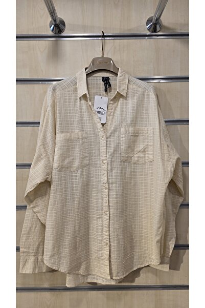 trendbysena Çift Cepli Amürlü Pamuklu Kadın Gömlek