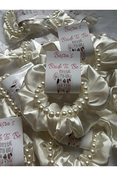 AEMAKROME Saten toka İnci bileklik set ( bride, kına, diş buğdayı, özel gün) 10 adet