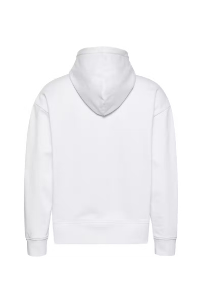 Calvin Klein Erkek Regular Fit Yazı Baskılı Kapüşonlu Sweatshirt - Beyaz
