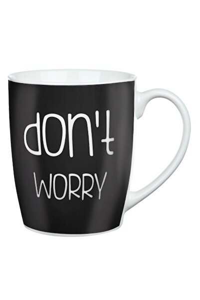 SHOPIENS New Bone Mug "Don't Worry" - Black, 360ml