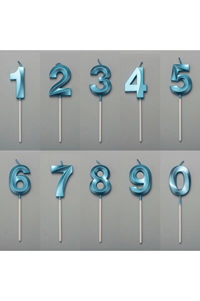 Flippy Number 9 Candle, Diamond Model, 5 x 3.4 cm, Blue