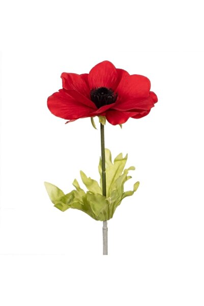 OEM Floare Artificiala Anemona, 40cm, Culoare Rosu, Material Plastic