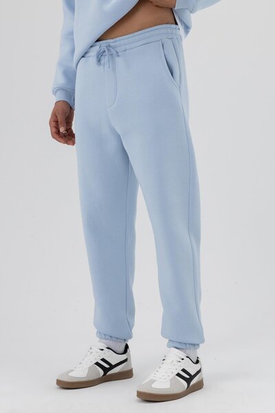 VAMOSCLO Βασικό ελαστικό παντελόνι με ελαστικό πόδι Baby Blue