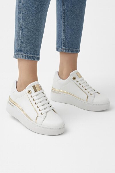 ayhnshoes Kadın Spor Ayakkabı Gold Detaylı Kalın Taban Sneaker