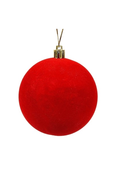 OEM Velvet Red Christmas Tree Bauble, 8 cm