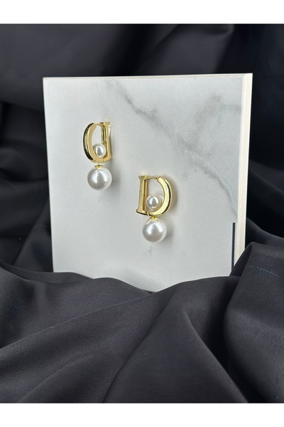 Unzilee أقراط دائرية متدلية من ماركة جولد جولدن بيرل