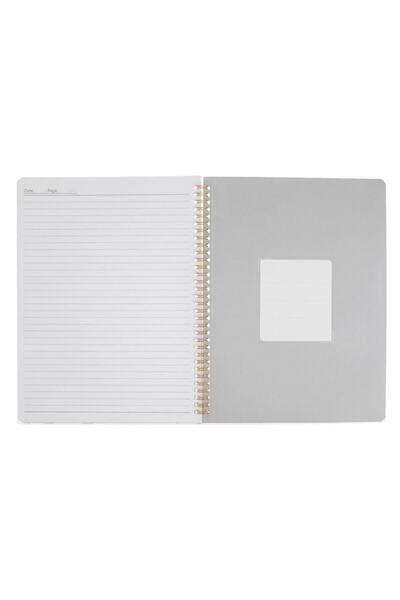 SHOPIENS Dictando Notebook, Pink Floral Design, A4, Spiral, 2 Subjects, 80 Sheets, Transparent Soft Cover