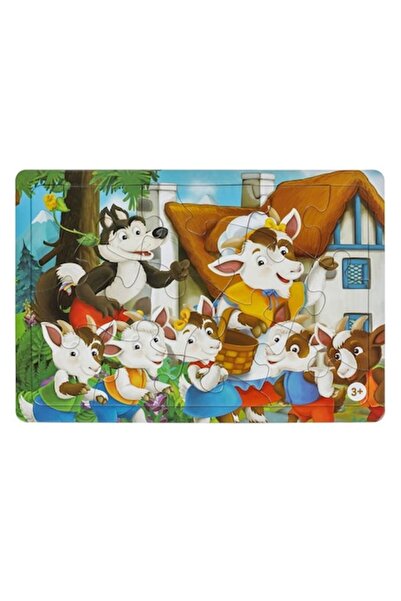 OEM Children's Puzzle, The Wolf and the Seven Kids, 15 Pieces