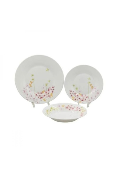 ORIAN Luminarc French Bloom & White 18-Piece Dinner Set
