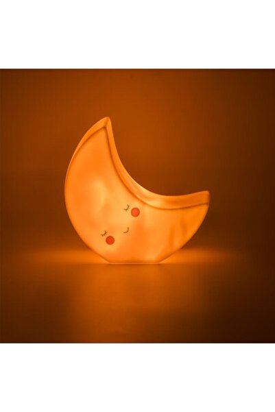 SyaMAG Moon Night Light Lamp - Ecru, 13.5x4.3x13.5 cm, Batteries Included