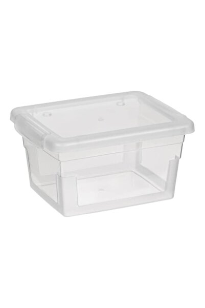 SHOPIENS Plastic Storage Box, Transparent, 0.63 L, 13.6x11x7.6 cm - MYONNA