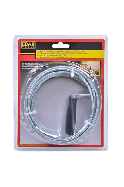 SHOPIENS 3 m Metal Drain Cleaning Spiral with Flexible Handle - MYONNA
