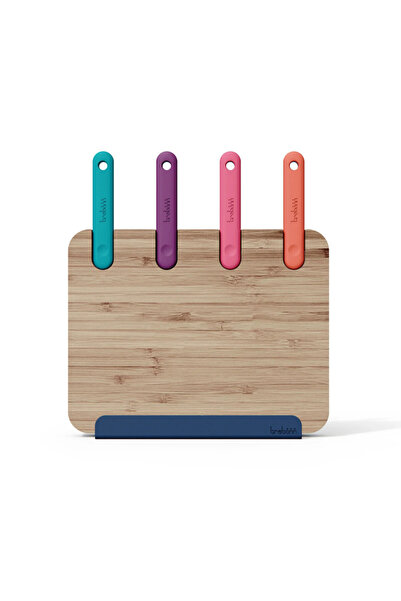 Trebonn Tocător cu cuțite încorporate Block 1320109, 4 cuțite, 30x20cm, Bambus, Oțel japonez, Multicolor