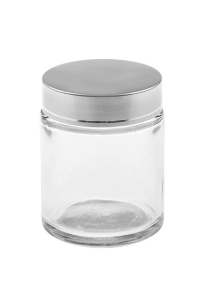 SHOPIENS Glass Jar 100 ml with Aluminum Lid - Transparent (MYONNA)