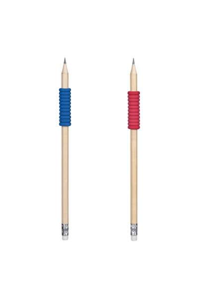 SHOPIENS Set of 2 HB Pencils with Eraser and Blue & Red Grip, MYONNA