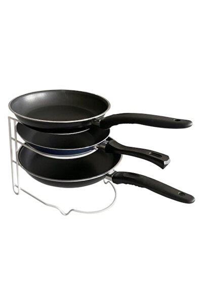 SHOPIENS Метална решетка за тигани, 3 нива, 27x25,5x23,5 см, бяла