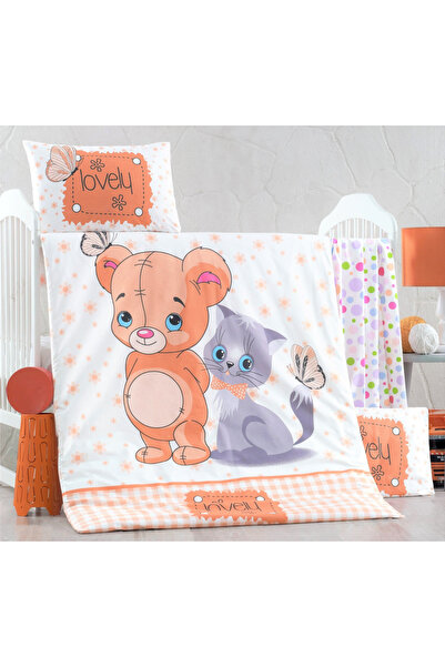 Victoria Home Set lenjerie 6 piese Bumbac Ranforce Mouse and Cat 120x60 cm