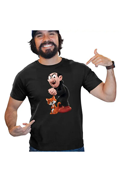 OEM Tricou Barbati Strumfii Gargamel Azrael Vrajitor