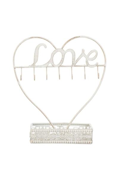 OEM Jewelry Organizer Holder, Heart Model, White, Metallic, 18x8x21cm
