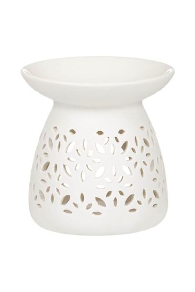 OEM Suport pentru difuzor de ulei din ceramică, model perforat, culoare albă, dimensiuni 11x11cm