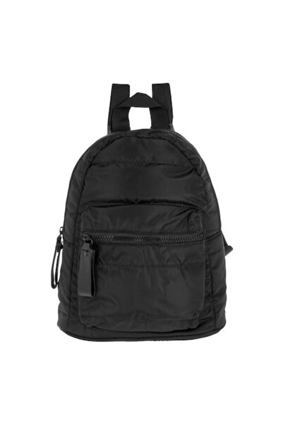 SHOPIENS Women's Backpack, Nylon, Large Compartment, Black, 23x13x27cm