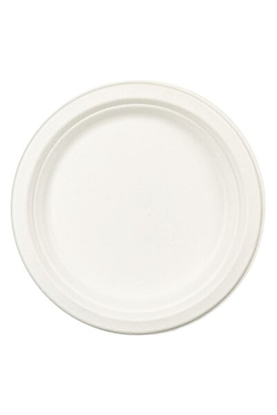 SHOPIENS Farfurii compostabile, 23 cm, set de 10, trestie de zahăr, albe - MYONNA