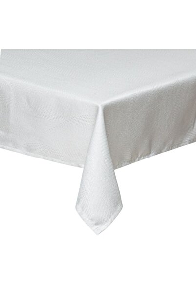 SHOPIENS Jacquard Tablecloth Off White 240x140 cm Polyester